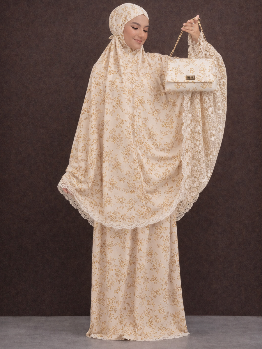 Mukena Jumbo dengan Renda Two Tone