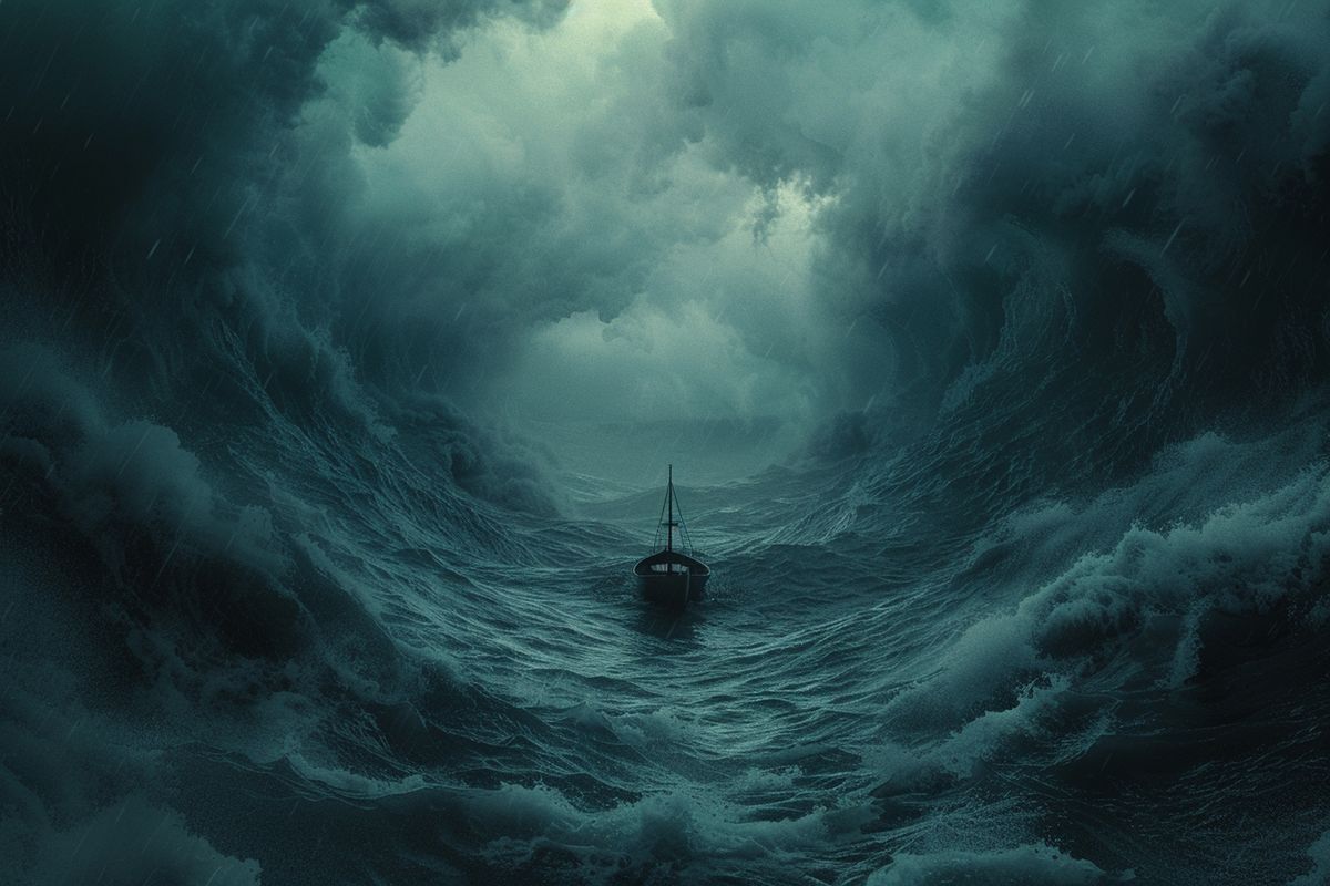 Ilsutrasi membelah lautan