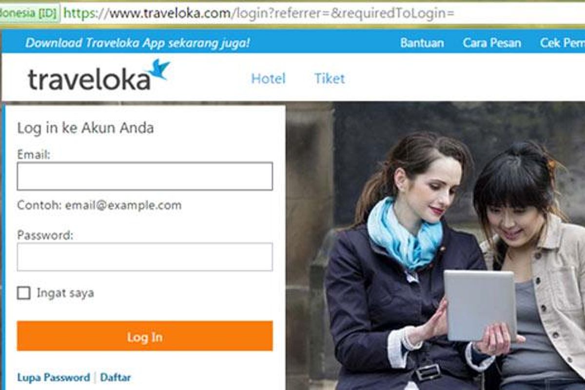 Data pribadi konsumen hanya bisa diakses dengan sistem login.