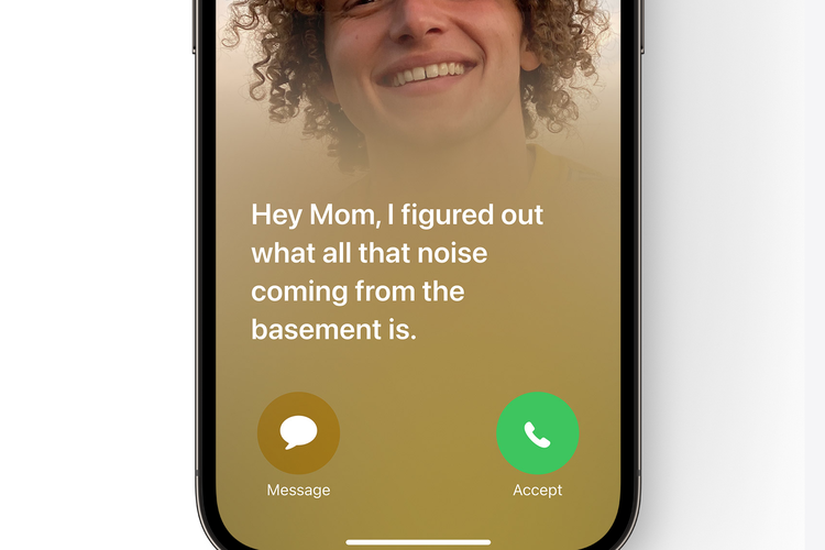 Ilustrasi fitur Live Voicemail di iOS 17.