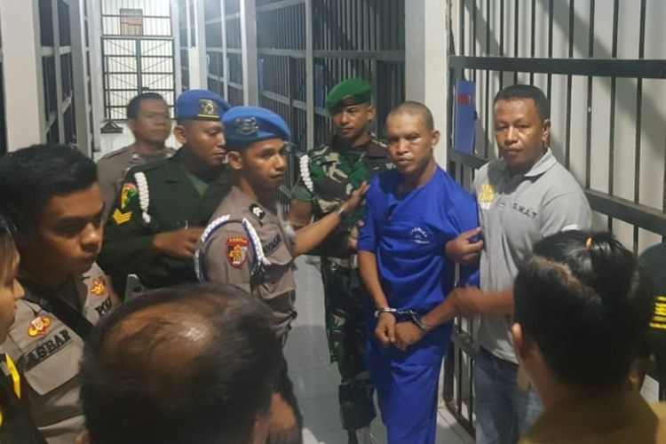 Adrianus Pattian, pelaku penculikan dan kekerasan seksual terhadap anak perempuan di bawah umur diserahkan POM ke Polda Sultra.