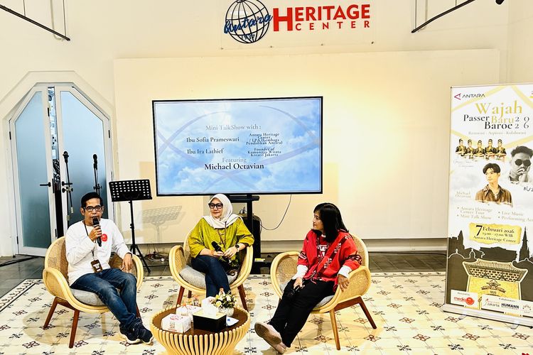 Kiri-Kanan:  • Toton Hutomi - Media Rp1 Program Director Wajah Baru Passer Baroe. • Sofia Prameswari - Antara Heritage Center/LPA (Lembaga Pendidikan Antara) • ⁠Ira Lathief - Founder Komunitas Wisata Kreatif Jakarta
