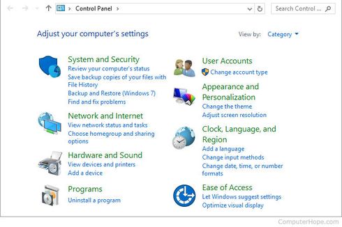 Pengertian dan Fungsi Control Panel Pada Komputer