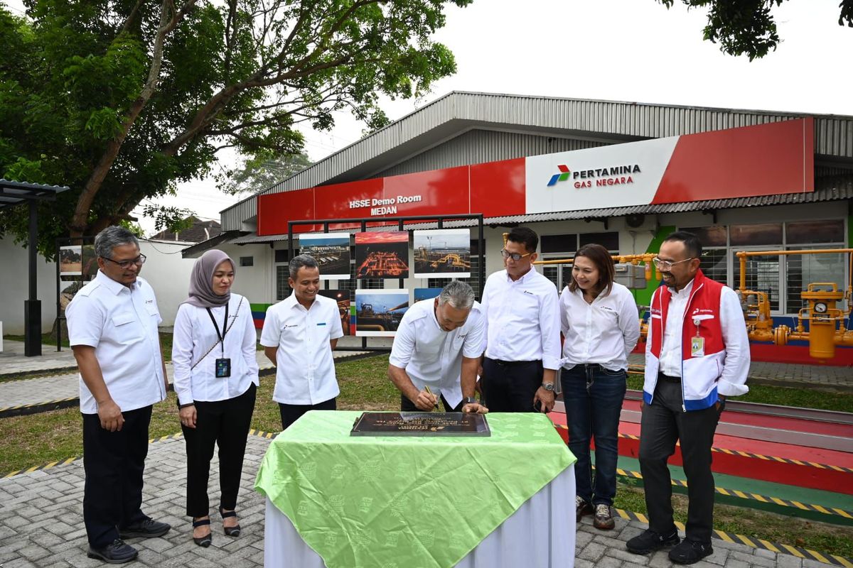 PT Pertamina Gas Negara (PGN) Tbk meresmikan Health Safety Security and Environment (HSSE) Demo Room yang berlokasi di Kantor PGN Medan, Glugur, Sumatera Utara, Senin (18/3/2024).