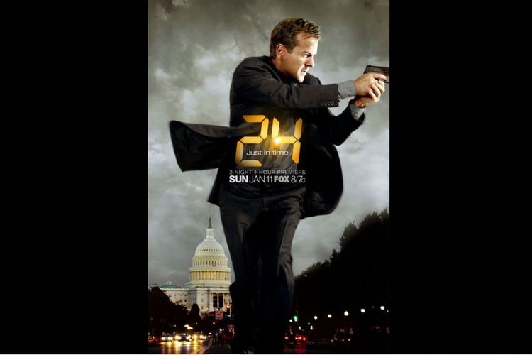 Kiefer Sutherland dalam serial drama aksi 24 (2001).