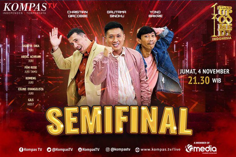 Babak semifinal SUCI X ditayangkan pada Jumat, 4 November 2022, pukul 21.30 WIB di KompasTV.