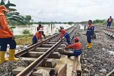 Terdampak Banjir, Perjalanan Kereta Api Stasiun Gubug-Karangjati Lumpuh