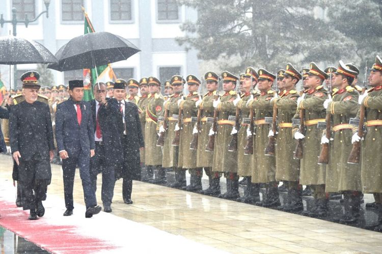 Presiden Joko Widodo saat berkunjung ke Afghanistan, Senin (29/1/2018).