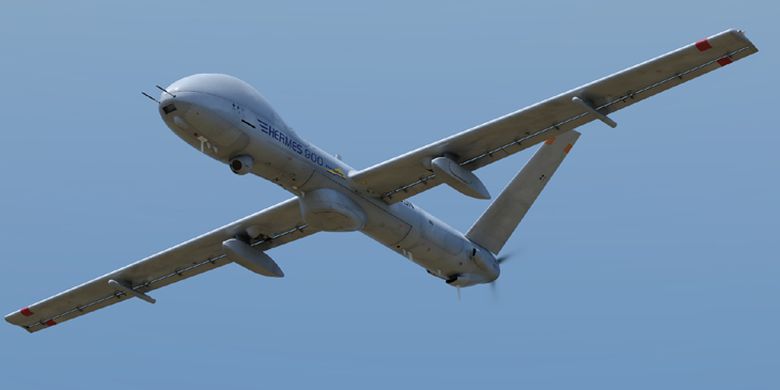 Drone Hermes 900 bikinan dalam negeri Israel dari perusahaan Elbit Systems.