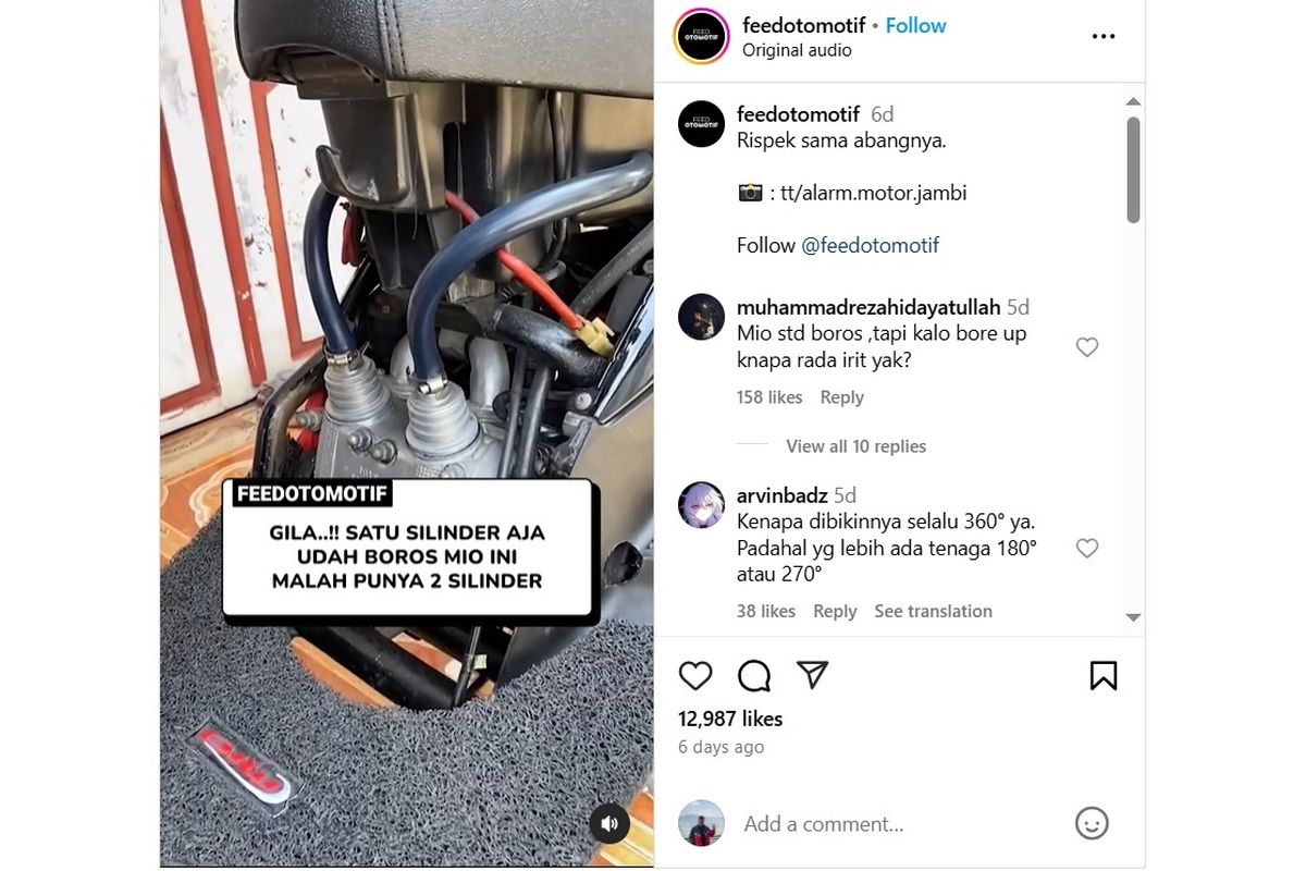 Modifikasi Yamaha Mio bermesin 2-silinder