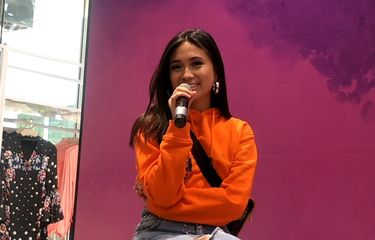 Niki Zefanya dalam jumpa pers Launching Brand Ambasador Guess di Central Park, Grogol, Jakarta Barat, Kamis (19/9/2019).