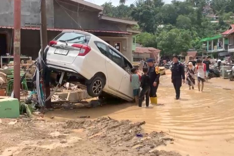 Lokasi banjir di Lorong Lasolo, Kelurahan Sanua, Kecamatan Kendari, Kota Kendari