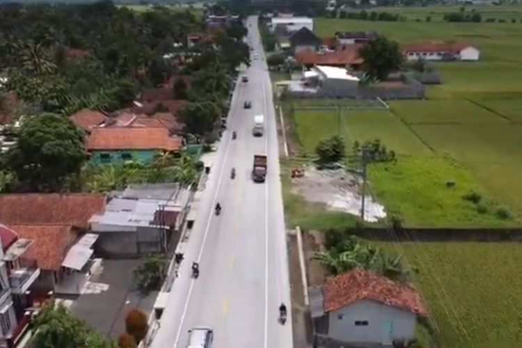 Pantauan drone jalur mudik di Kebumen Jawa Tengah pada Jumat (5/4/2024)