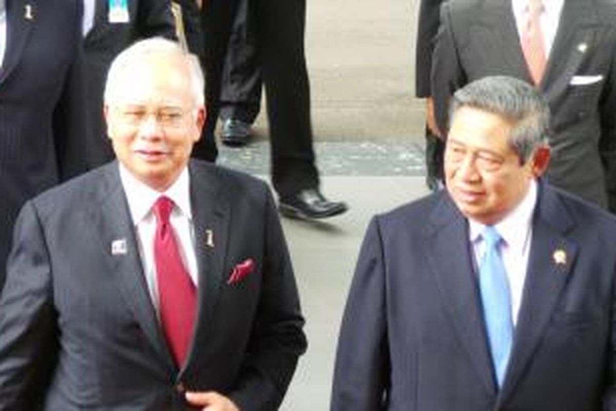 Presiden Susilo Bambang Yudhoyono saat menerima Perdana Menteri Malaysia Dato Sri Mohd Najib Tun Abdul Razak