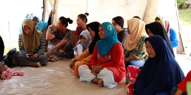 Tenda ramah perempuan menjadi pusat rujukan bagi permasalahan anak dan perempuan di pengungsian 