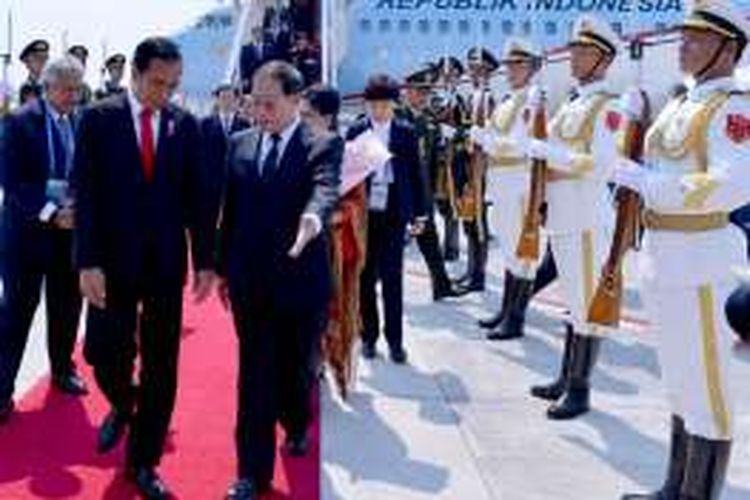 Presiden Joko Widodo saat tiba di Hangzhou, Jumat (2/9/2016).