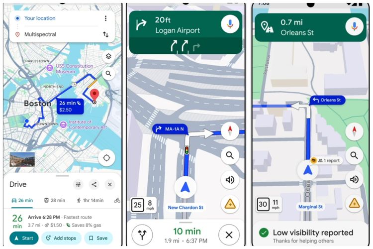 Fitur yang bisa mempermudah navigasi di Google Maps ketika berkendara.