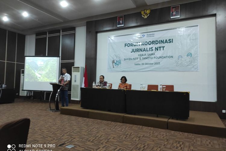 Kegiatan forum koordinasi jurnalis NTT yang digelar bersama BKKBN dan Tanoto Foundation di Kota Kupang, Sabtu (28/10/2023). 