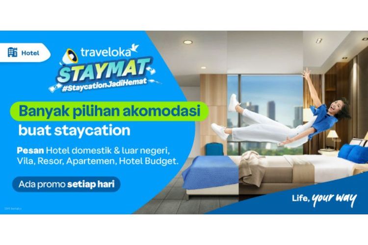 Pilih hotel untuk staycation di aplikasi Traveloka 