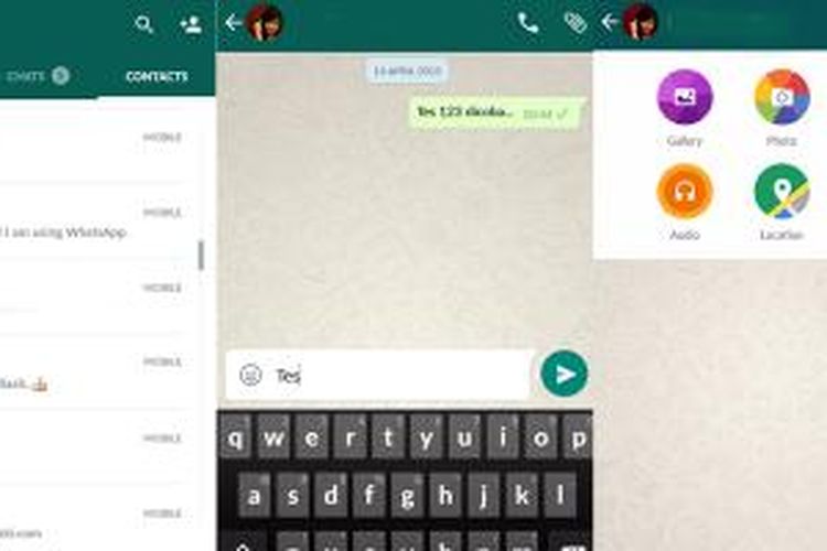WhatsApp dengan tampilan Material Design