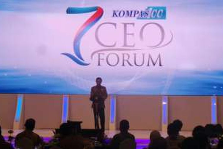 Presiden Jokowi saat membuka Kompas 100 CEO Forum di Jakarta. Kamis (24/11/2016).