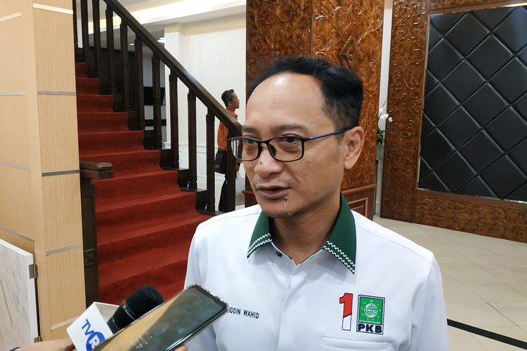 Sekretaris Jenderal Partai Kebangkitan Bangsa (PKB), Hasanuddin Wahid, di kantor KPU RI, Selasa (14/2/2023).