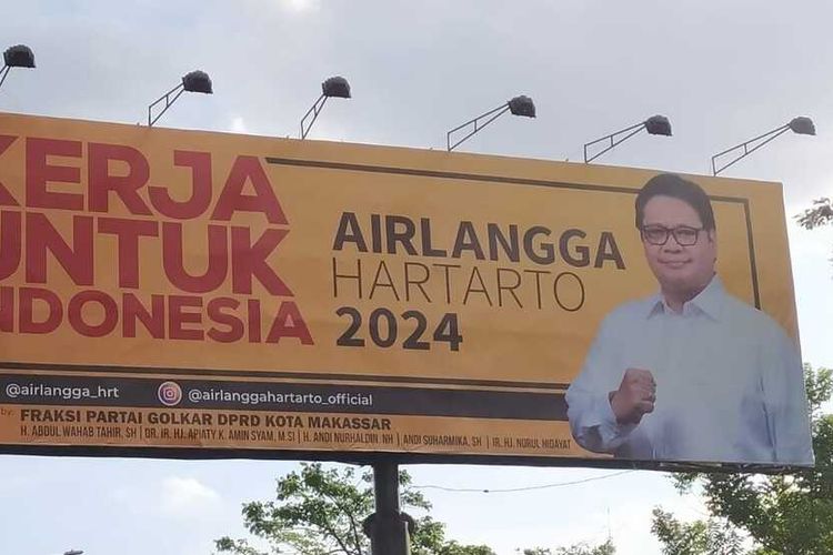 Gambar Ketua Umum Partai Golkar, Airlangga Hertanto terpasang di 24 Kabupaten dan kota di Sulawesi Selatan sebagai bakal calon Presiden Ri pada pemilihan 2024 mendatang.