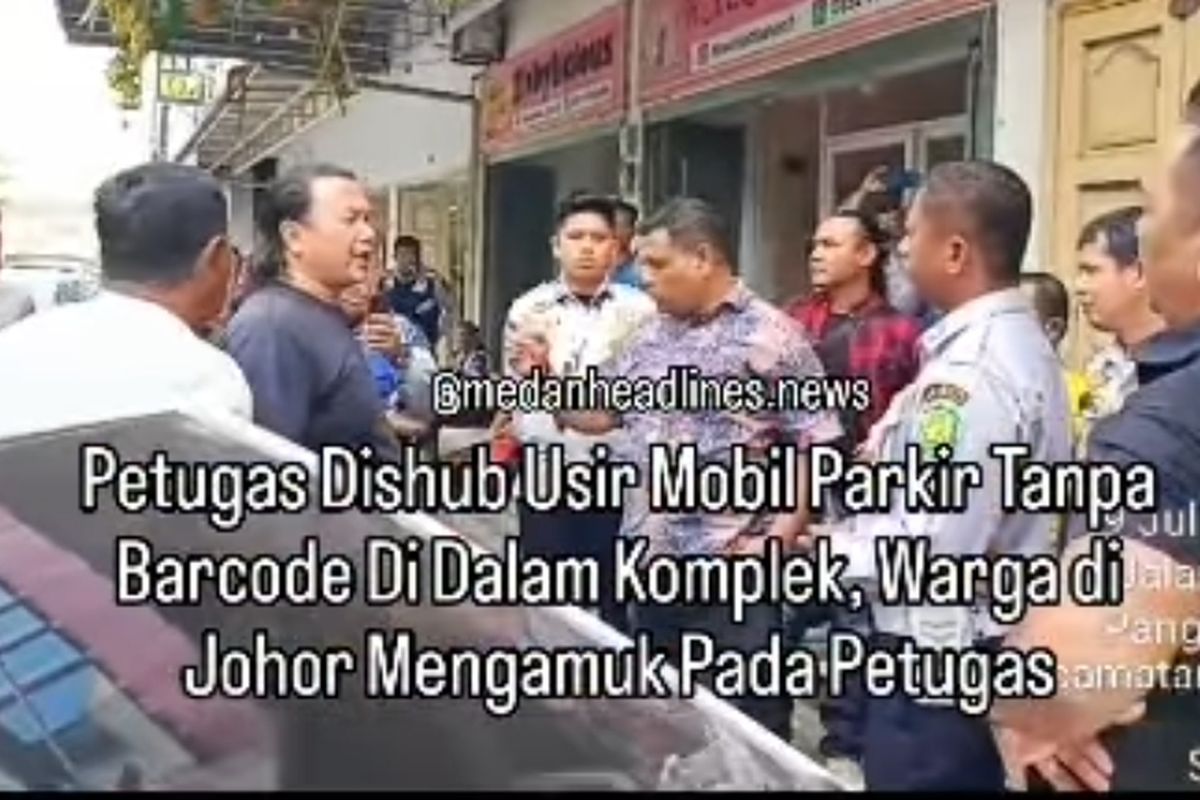 Potongan gambar perdebatan antara Petugas Dishub dengan warga terkait parkir berlangganan di Komplek Perumahan J City 