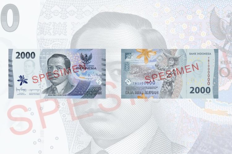 Gambar uang kertas baru emisi 2022 Rp 2.000.