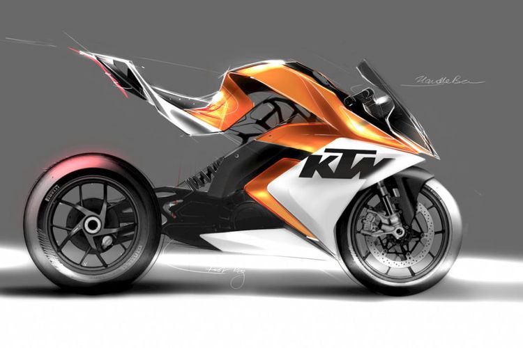 Desain konsep motor listrik KTM dari basis motor sport RC8