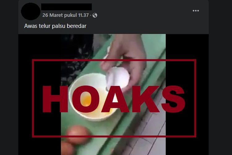 Hoaks, video penemuan telur ayam palsu