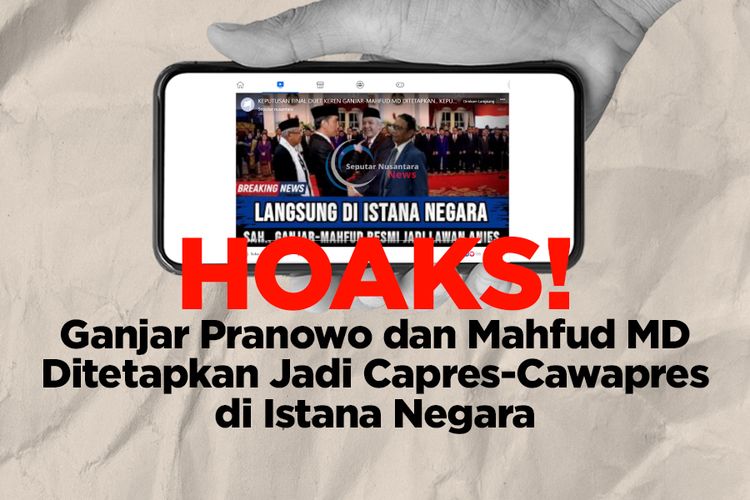 Infografik Beredar Hoaks Penetapan Pasangan Capres Cawapres Ganjar