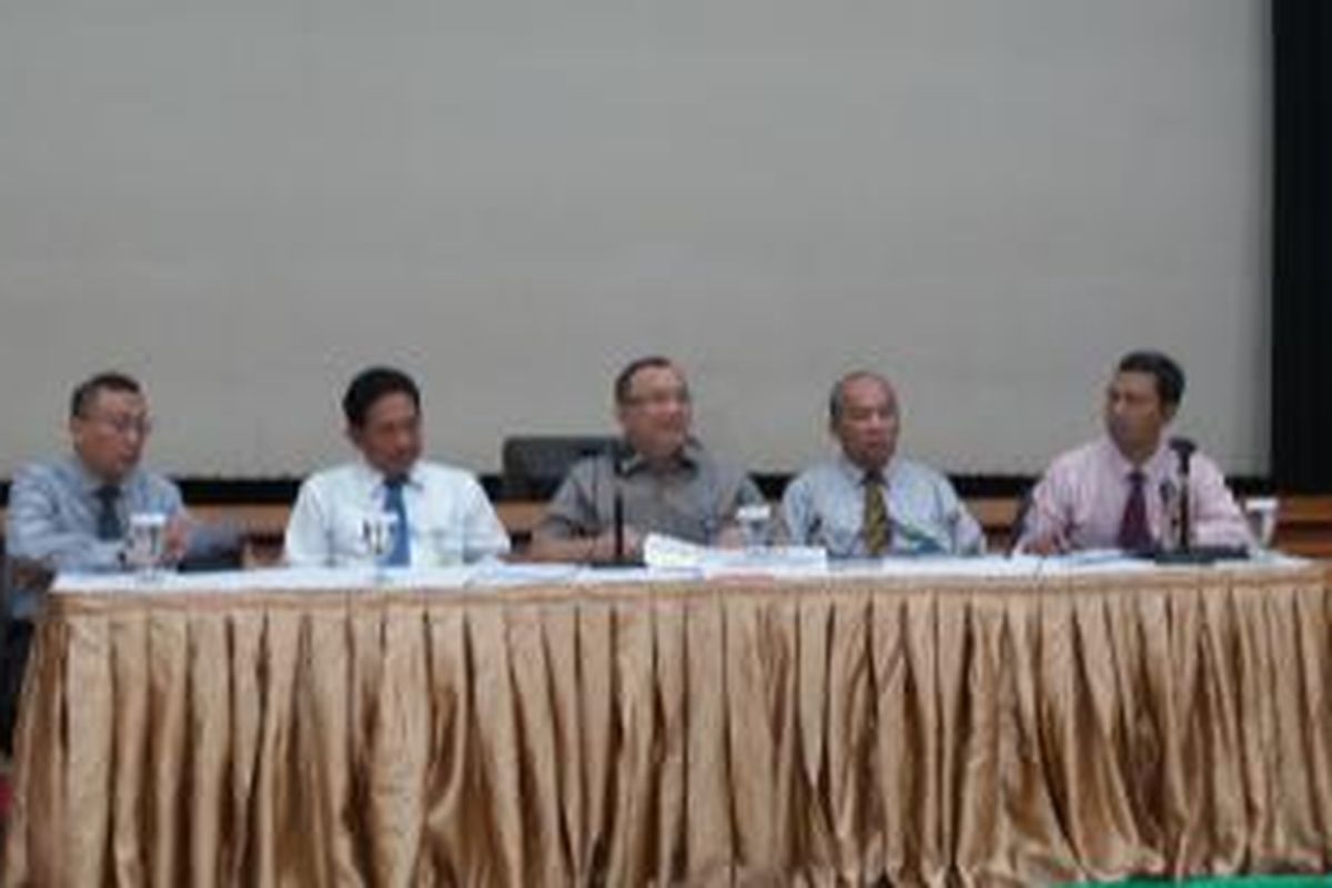 Konferensi pers Penyesuaian Harga Elpiji Non Subsidi 12 Kg di Jakarta, Rabu (10/9/2014).