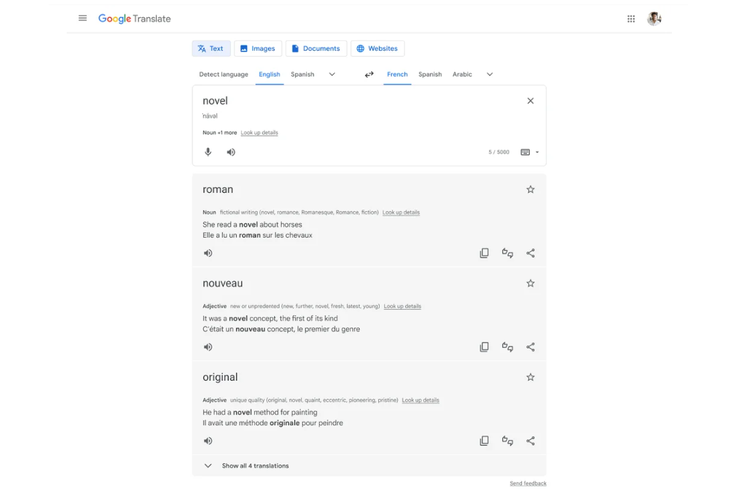Google Translate kedatangan opsi terjemahan kontekstual baru yang didukung kecerdasan buatan (artificial intelligence/AI).