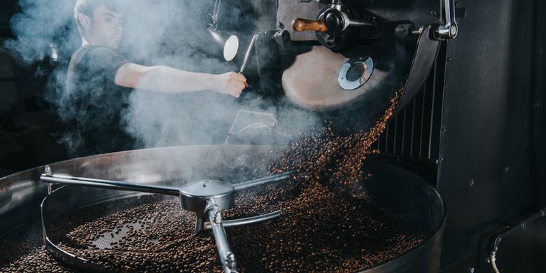 Ilustrasi mesin coffee roaster