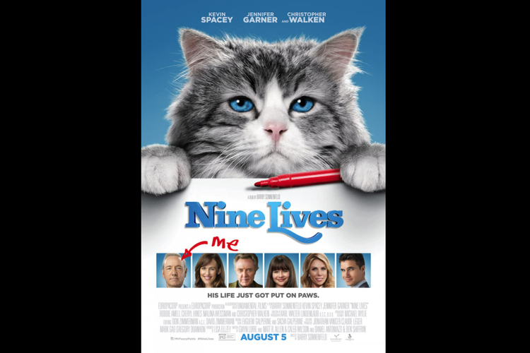 Film Nine Lives dapat disaksikan di Vidio.