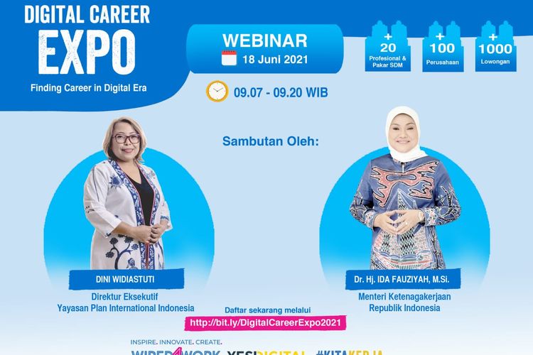 Selain job fair, Digital Career Expo 2021 juga akan menghadirkan sejumlah sosok inspiratif untuk menjadi pembiacara dalam webinar.