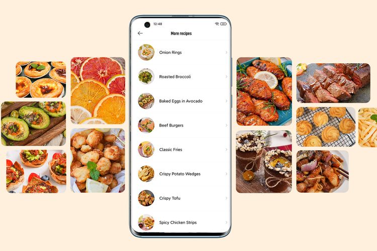 Ada lebih dari 200 resep makanan di aplikasi Air Fryer Xiaomi.