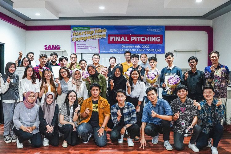 ?KT&G Sangsang Startup Idea Competition? pada 6 Oktober 22 lalu sebagai bentuk dukungan kepada mahasiswa yang ingin menjadi wirausaha.
