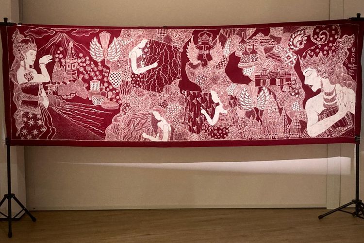 Pameran batik peranakan bertajuk Metamorfosa di Menara Kompas Lantai 8, Jakarta, Kamis (9/4/2026). Pameran ini berlangsung pada 9 April-5 Mei 2026.