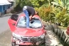 Detik-detik Polisi Rusak Honda Jazz Miliknya di Kendal, Sebelum Itu Mobilnya Sempat Terperosok ke Selokan