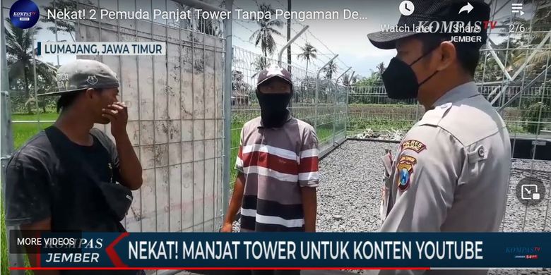 Dua pemuda asal Probolinggo nekat menaiki tower Base Transceiver Station (BTS) di wilayah Lumajang, Jawa Timur.