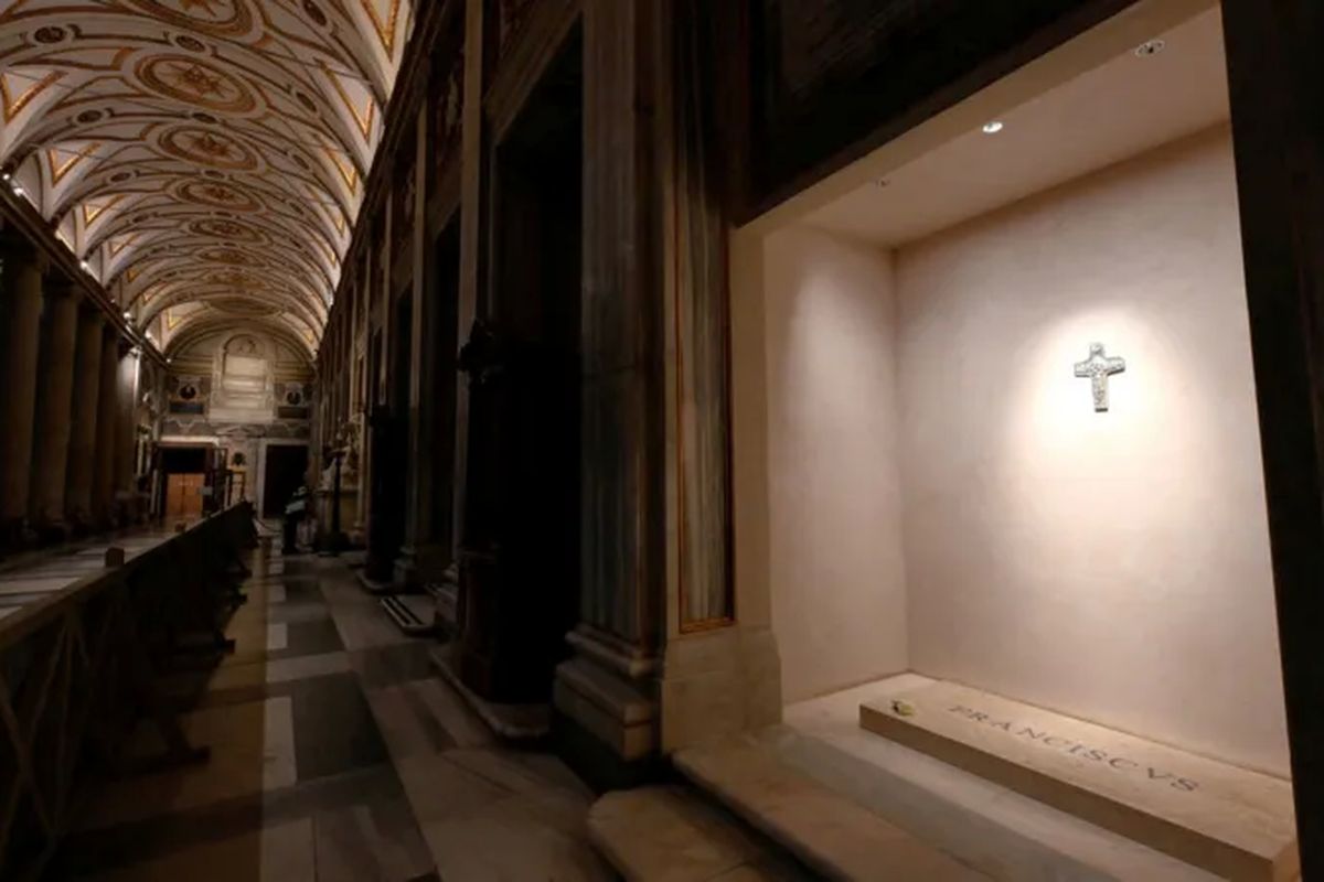 Paus Roma Potret Makam Paus Fransiskus di Basilika Santa Maria Maggiore Roma
