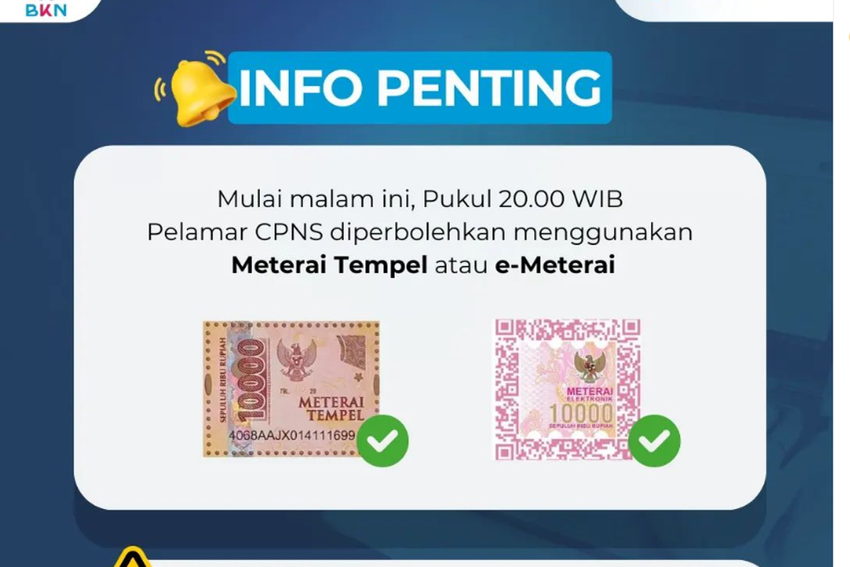 Beda tata cara pembubuhan e-meterai dan meterai tempel.