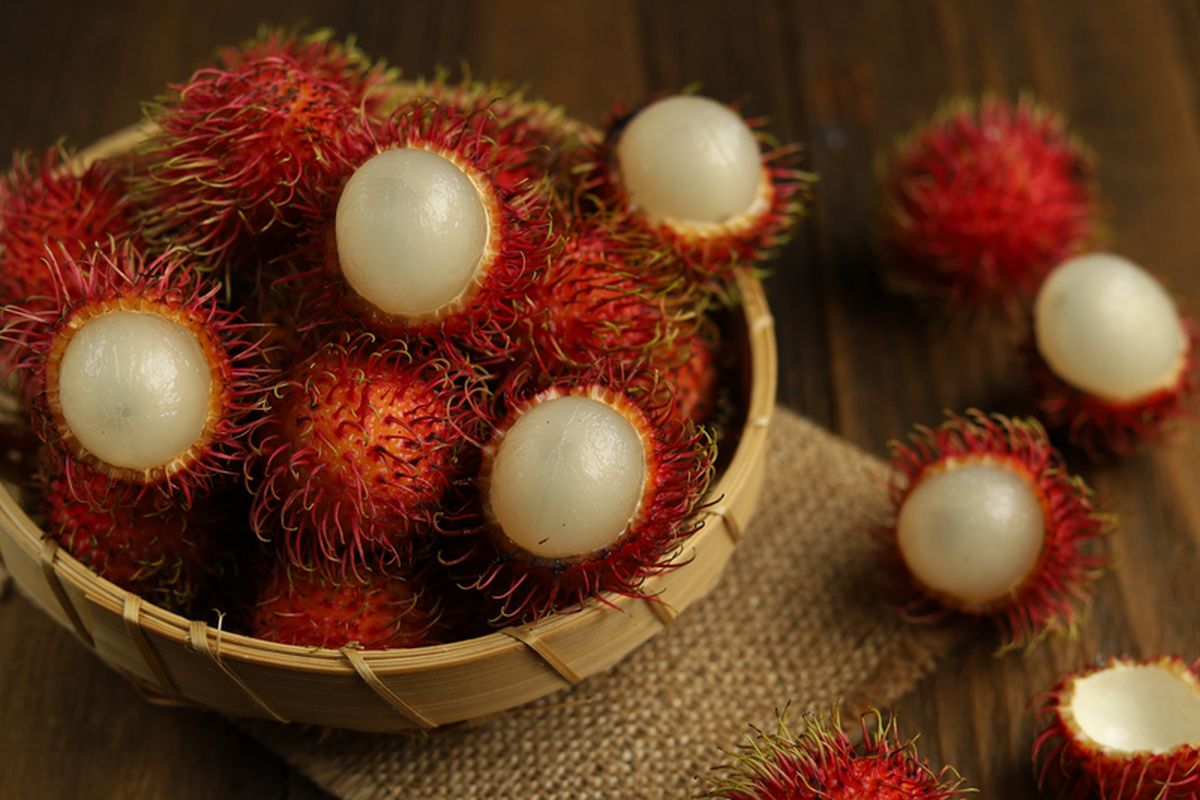 Ilustrasi buah rambutan. 