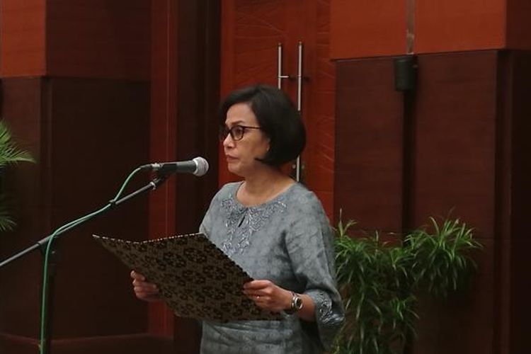 Menteri Keuangan Sri Mulyani di Kantor Kementerian Keuangan, Jakarta, Senin (23/1/2017)