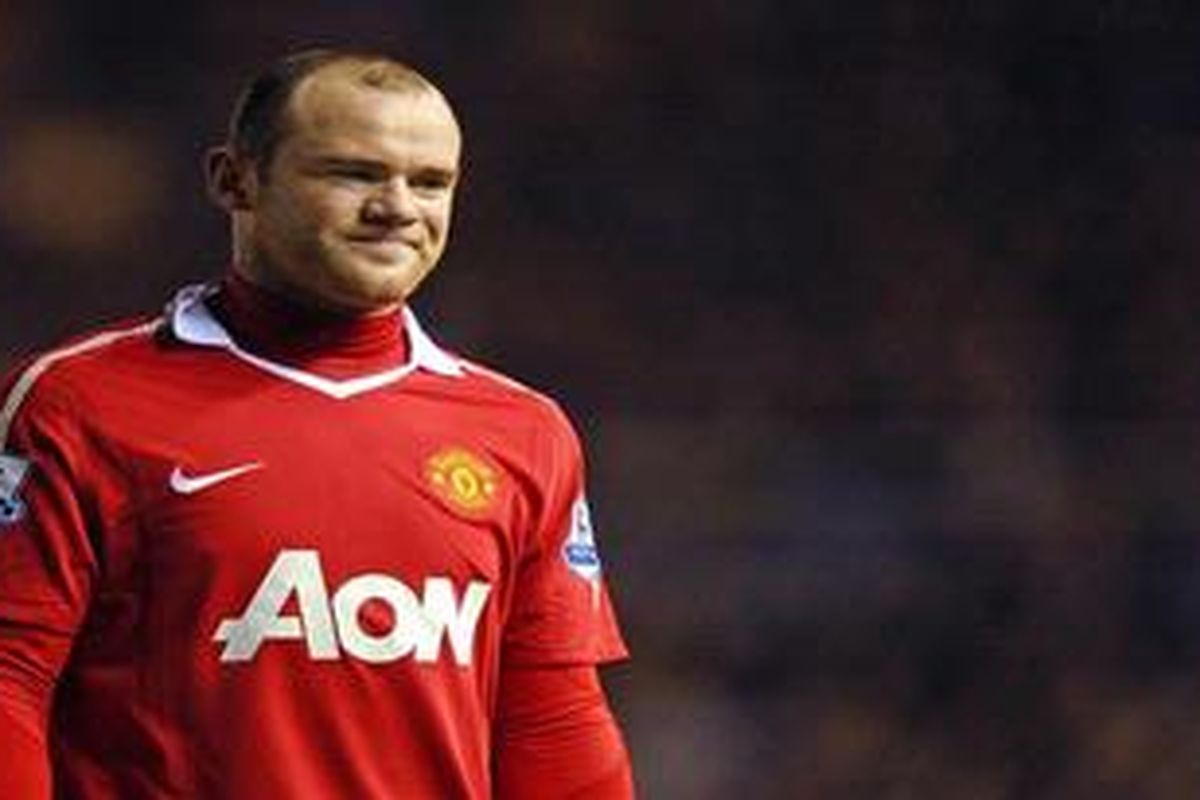 Penyerang Manchester United, Wayne Rooney.