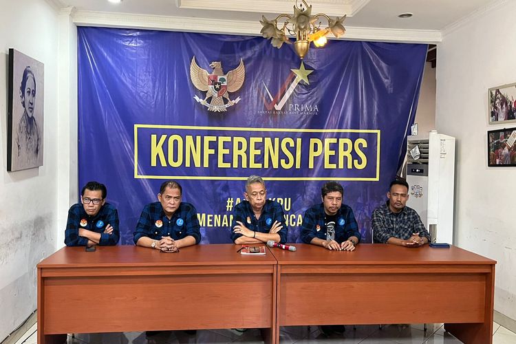 Konferensi pers Partai Rakyat Adil Makmur (Prima), Selasa (18/4/2023).