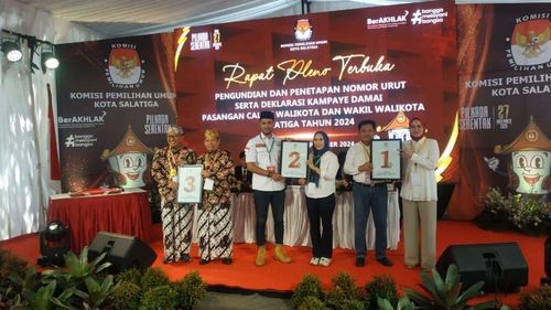Laporan Awal Dana Kampanye Pilkada Salatiga 2024, Robby-Nina Rp 0, Juan-Wahyuni Rp 1 Juta, Sinoeng-Budi Rp 10 Juta