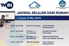 Jadwal Tayangan Belajar dari Rumah di TVRI, Jumat 8 Mei 2020